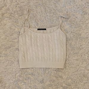 brandy melville cream knit tank top.